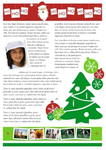 2-Page Christmas Newsletter Back