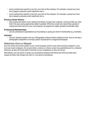 2-Page Wide Margin Resume Page Two