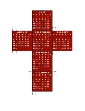 2005 Calendar Cube and Holder Red