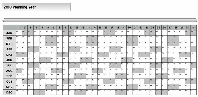 2010 Legal-Sized Calendar