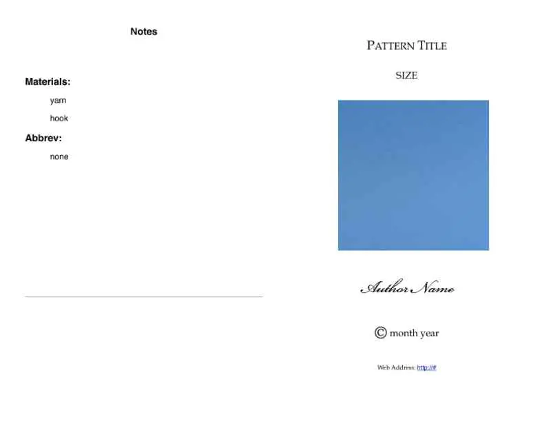 4-Page Crochet Pattern Booklet Cover