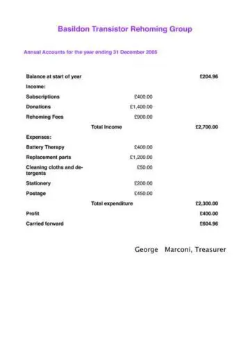 Annual Report and Summary of Accounts Annual Accounts