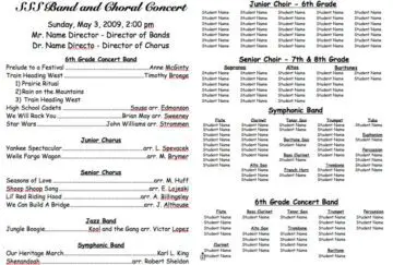 Bifold Performing Arts Program Inside