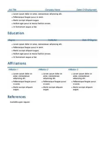 Blue Accent Resume with Cover Page Back