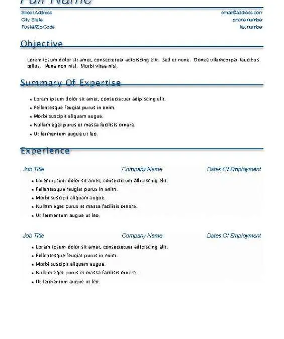 Blue Accent Resume with Cover Page Front