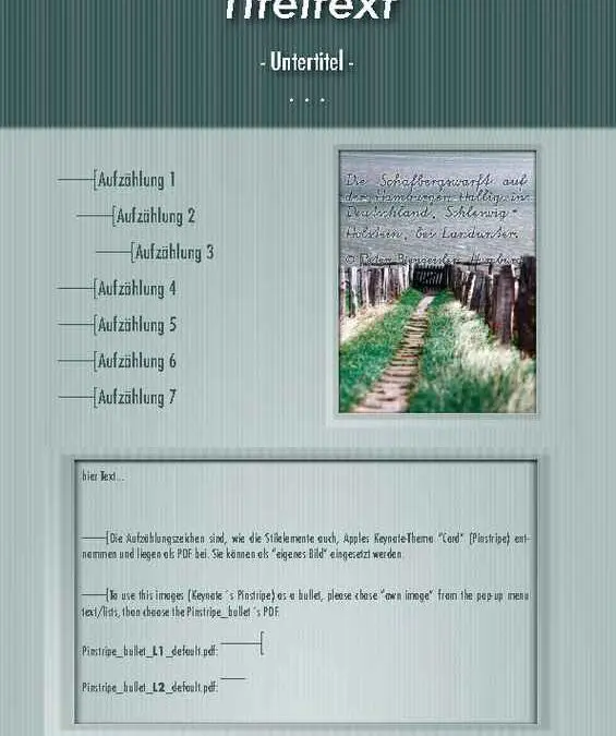 Blue-Green Pinstripe Theme for Keynote Cover Page