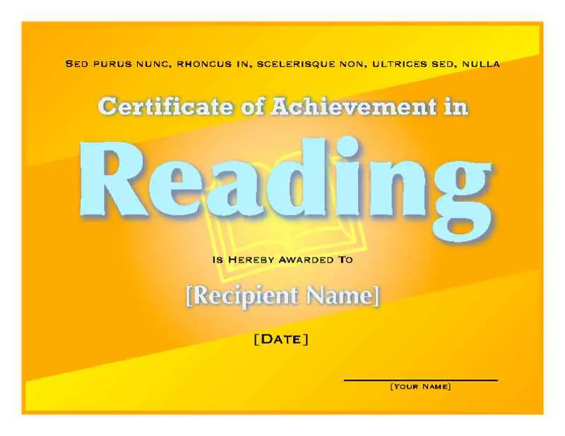 Bright Yellow Student Certificate