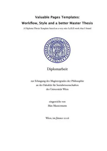 Collegiate Thesis Paper with Quotes (German) Cover Page