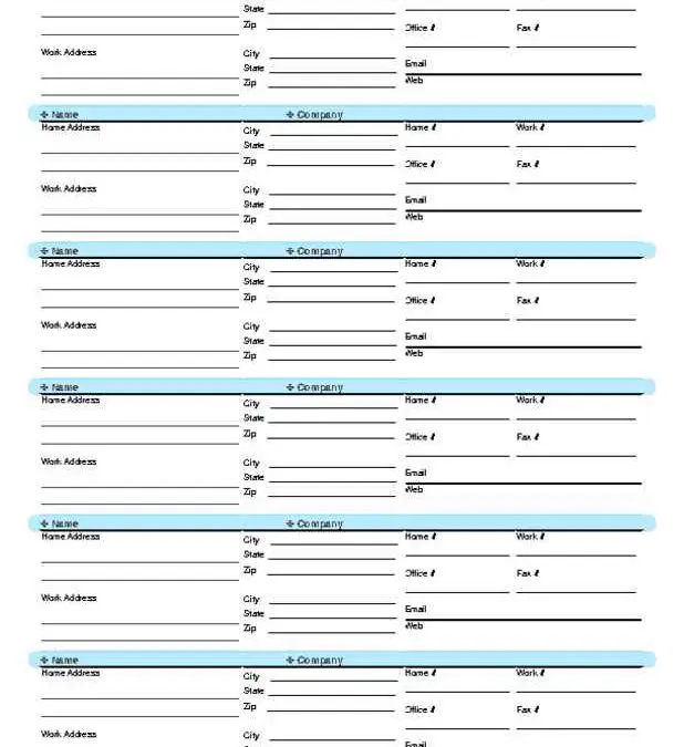 Contemporary Address Book with Blue Accents