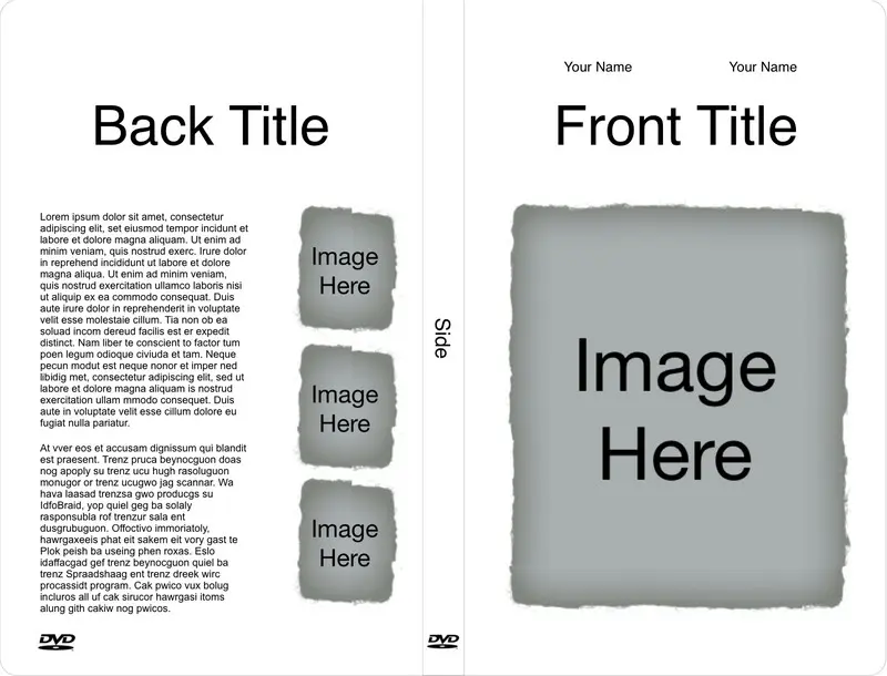 DVD Case Insert with Image Placeholders