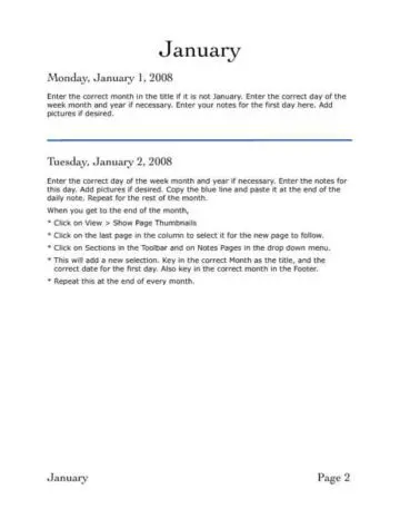 Daily Notes with Table of Contents Note