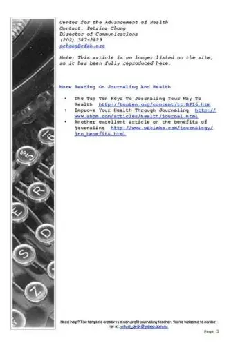Daily Personal Journal with Typewriter Edging Page Three