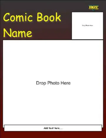 Dark Comic Book with Captions Title and Photo