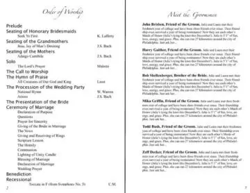 Detailed Wedding Program Booklet Meet the Groomsmen