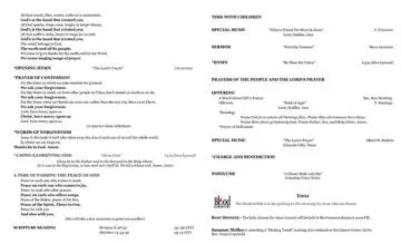 Dual-Sided Church Bulletin Booklet Inside