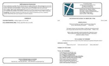 Dual-Sided Church Bulletin Booklet Outside