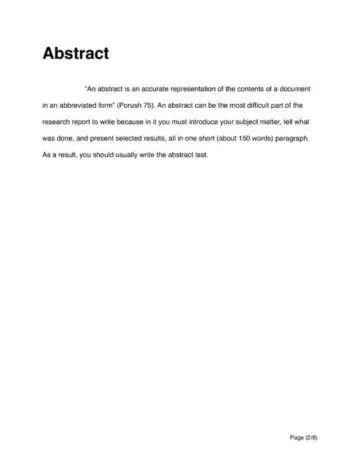 Formal Research Report Abstract