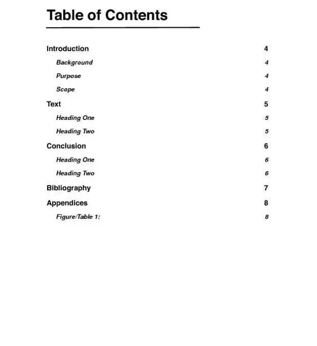 Formal Research Report TOC