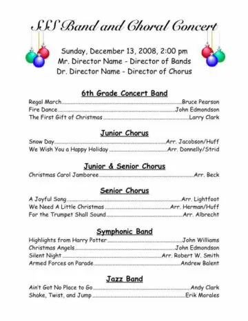 Full-Page Performing Arts Program Cover