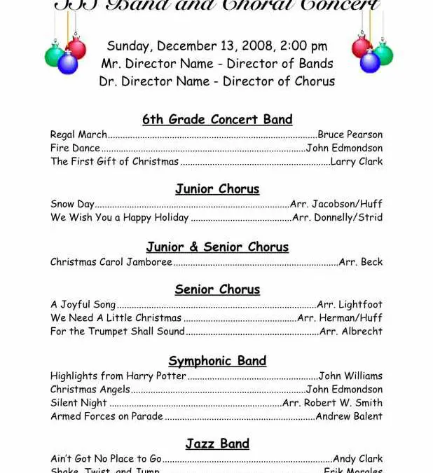 Full-Page Performing Arts Program Cover