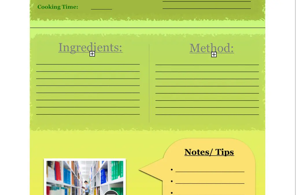 Full-Page Recipe with Green and Yellow Accents