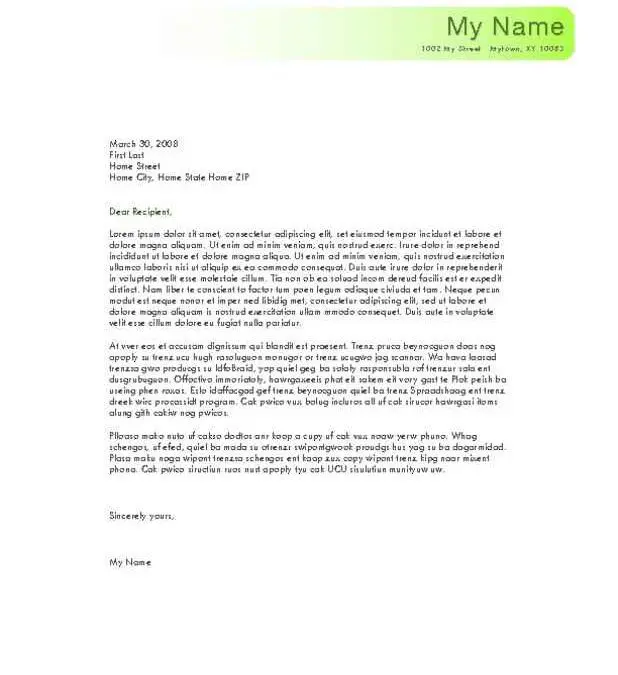 Green Personal Letterhead