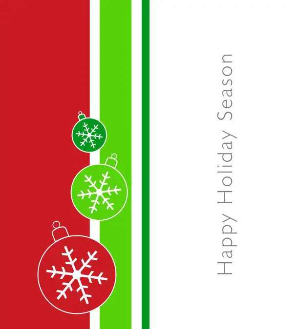 Green and Red Holiday Ornaments Card