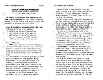 Half-Page Binder Page Refills Text