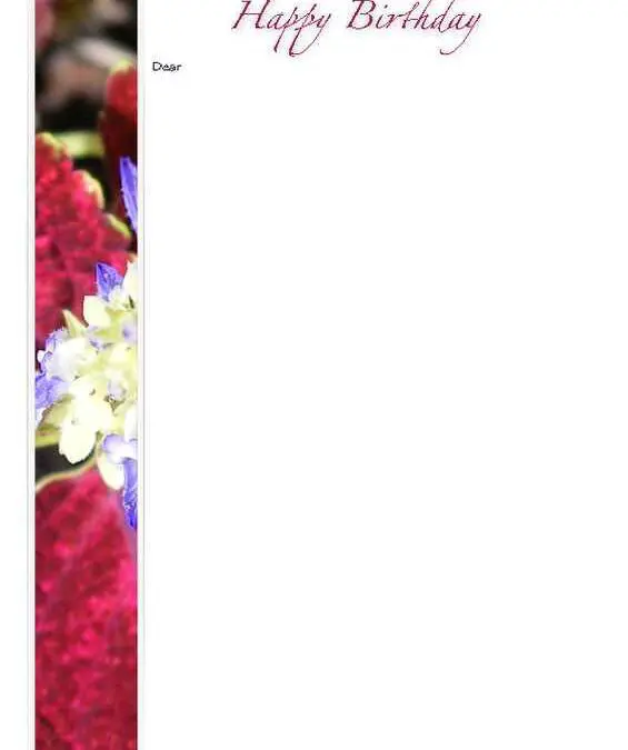 Happy Birthday Bouquet Stationery