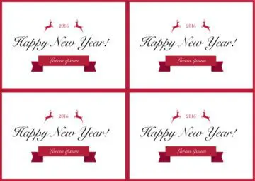 Happy New Year Cards in Red and White Front