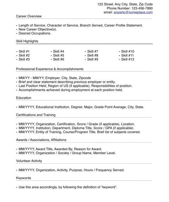 Lined Resume