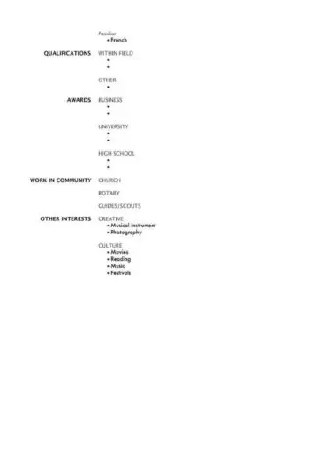 Modern 3-Column Resume Back