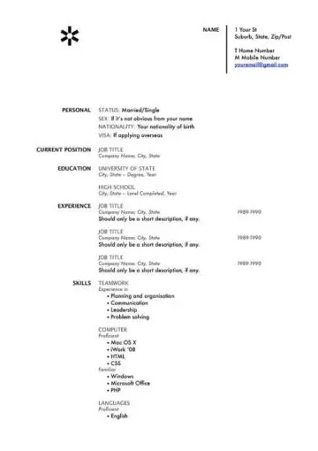 Modern 3-Column Resume Front