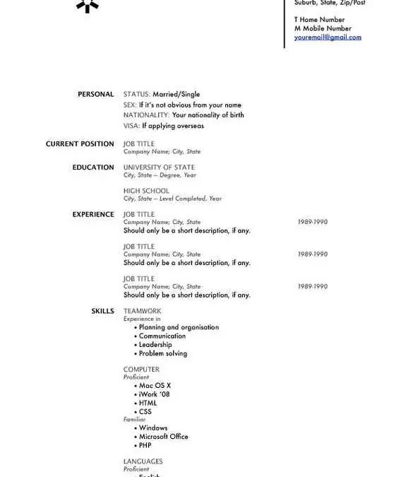 Modern 3-Column Resume Front