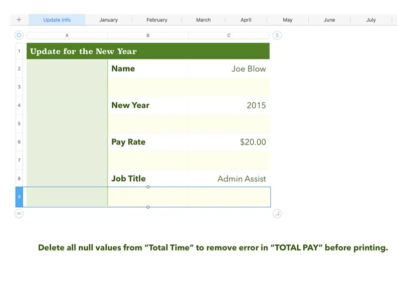 Monthly Wages Calendar Overview