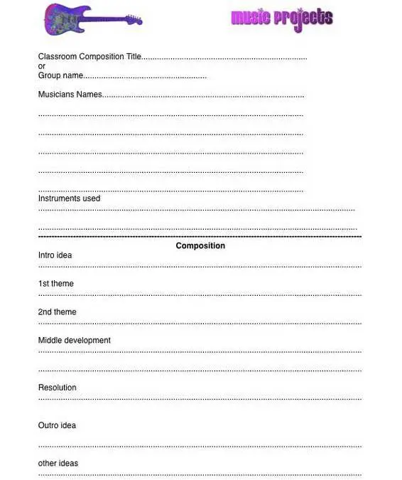 Musical Composition Worksheet