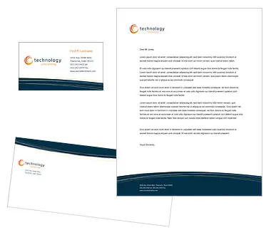 Navy Accent Business Card, Letterhead, and Envelope Set