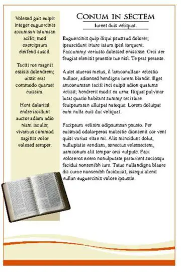 Orange Theme Church Bulletin Left Page