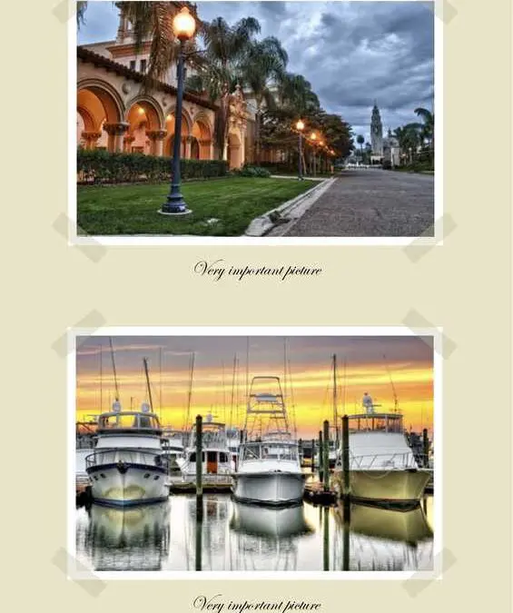 Photo Album on Green Background Two Pictures