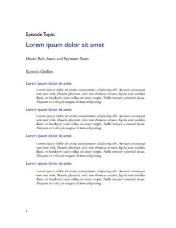 Podcast Title and Outline Topic and Outline