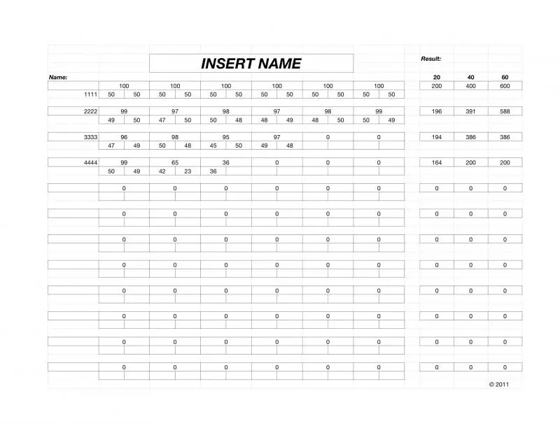 Shooting Score Log