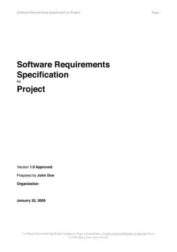 Software Requirements Report Cover Page