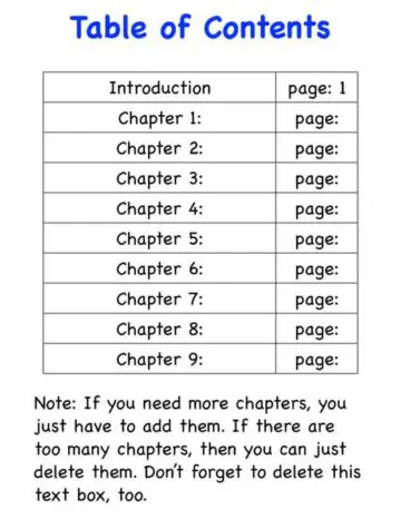 Storybook with Cover Pages and Copyright Table of Contents