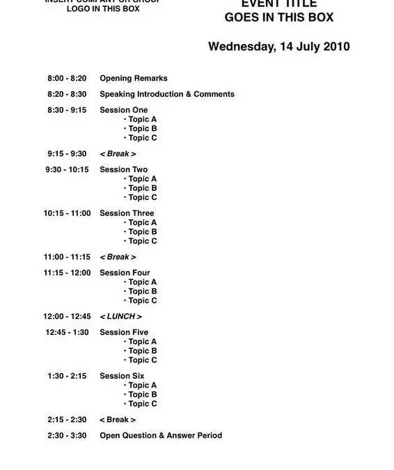 Time-Based Meeting Agenda