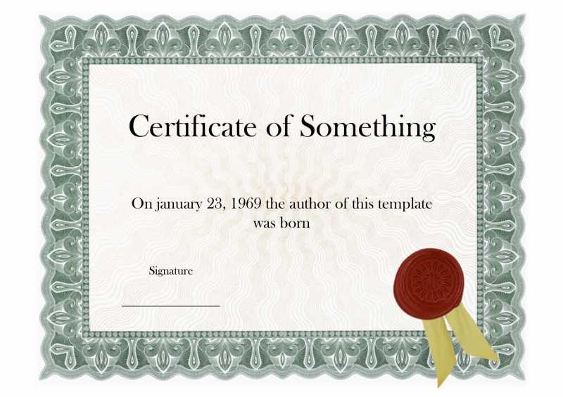 Formal Teal Certificate with Seal