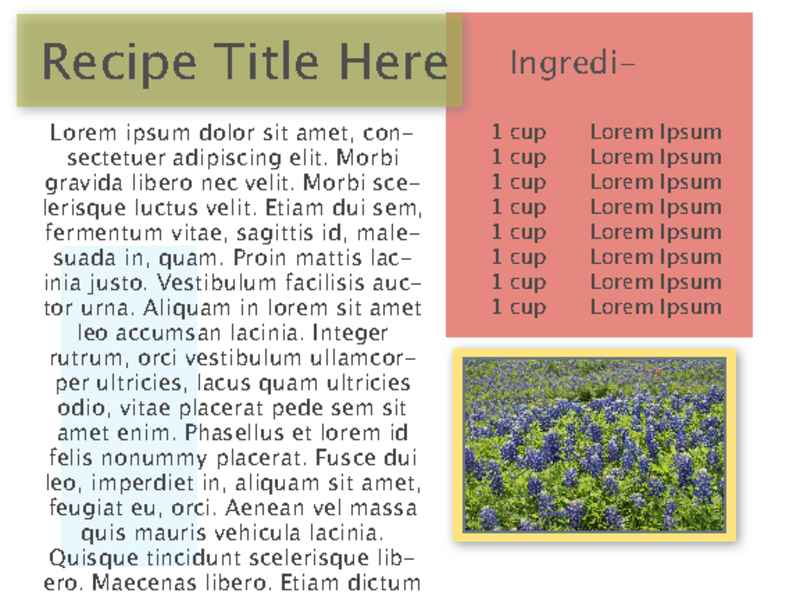 Red and Green 5x7 Recipe Card