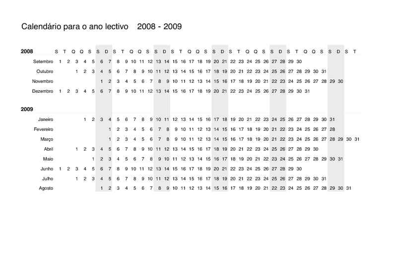 September 2008-December 2009 Calendar (Spanish) Version Two
