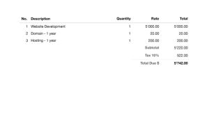 Basic Invoice in Black and White