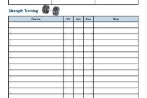 Daily Workout Log with Strength Training Focus