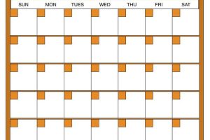 Blank October Calendar with Orange Theme